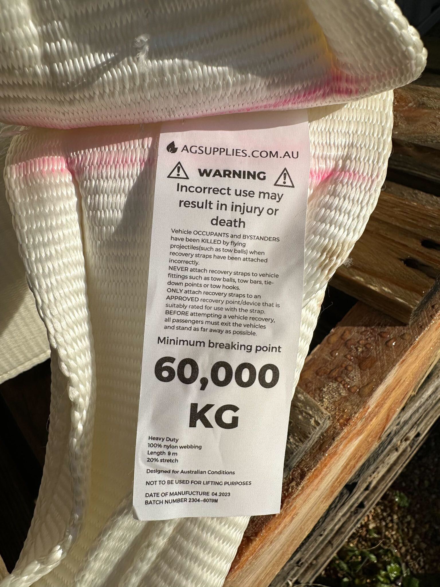Sangles d'arrachement de 60 tonnes - Sangle en nylon haute résistance - Sangles anti-recul incluses - Solution de remorquage sûre et efficace