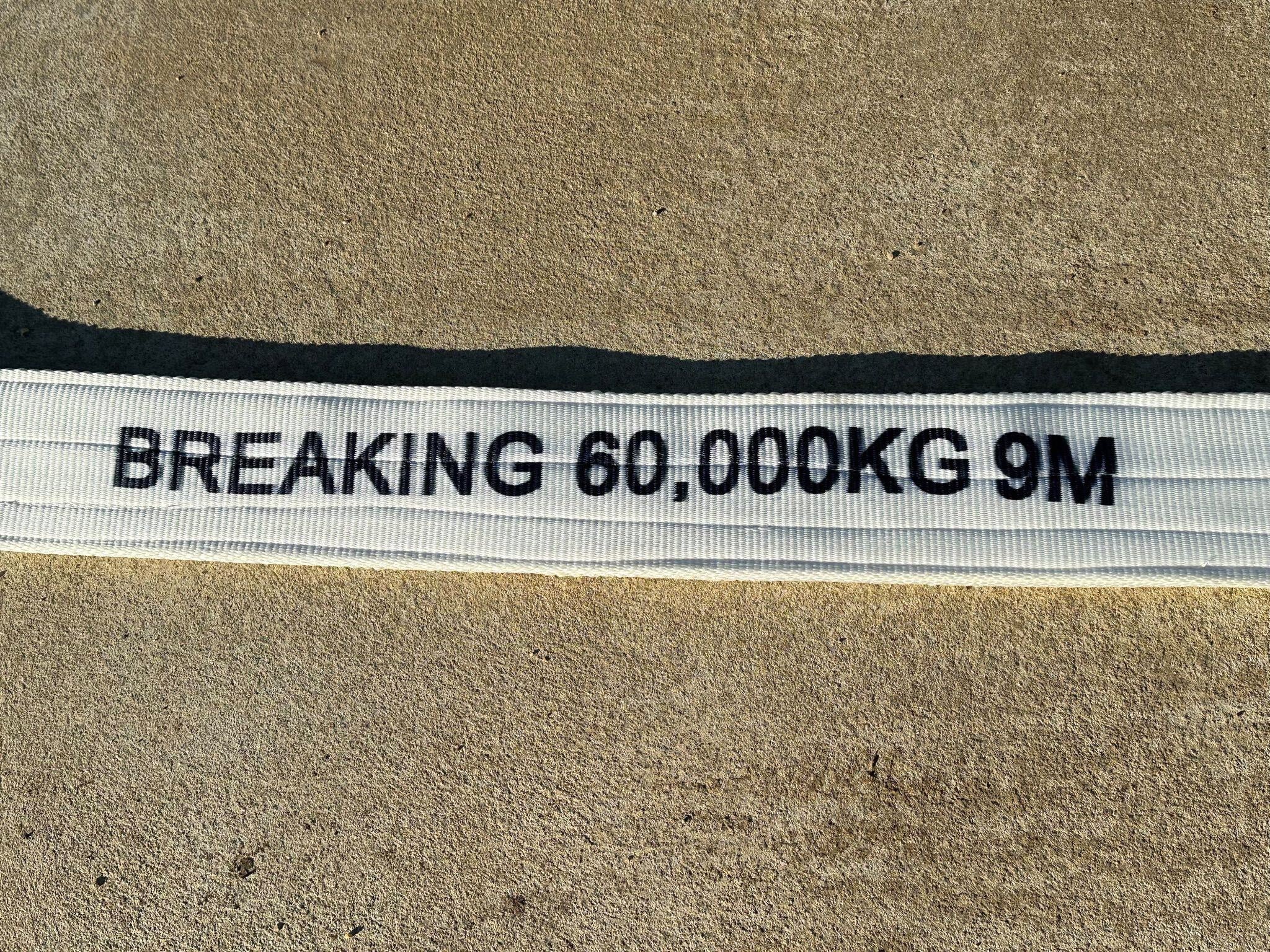 Sangles d'arrachement de 60 tonnes - Sangle en nylon haute résistance - Sangles anti-recul incluses - Solution de remorquage sûre et efficace