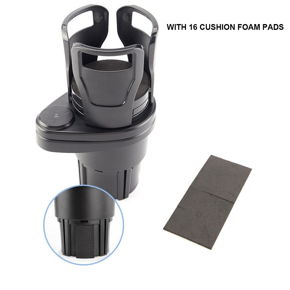 2 en 1 support de verre antidérapant monté sur véhicule support de verre de voiture à eau rotative à 360 degrés accessoire automatique double Houder multifonctionnel