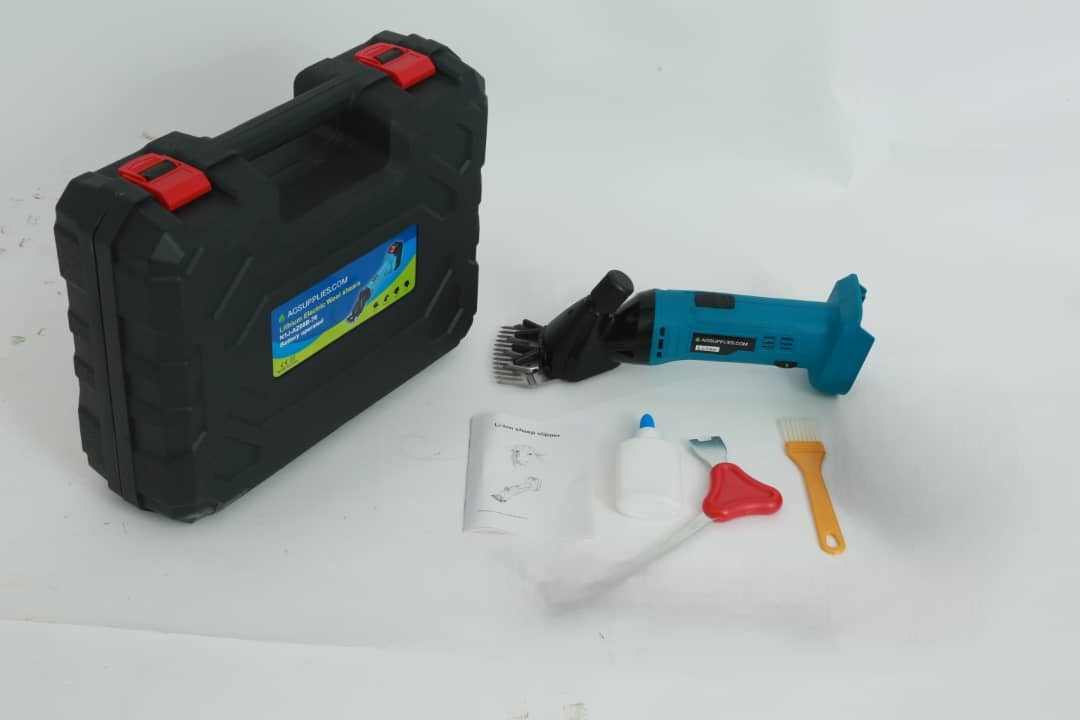 Cisaille à laine électrique sans fil de qualité supérieure à 6 vitesses et 9 dents pour animaux de compagnie – Parfaite pour la tonte des chèvres, des chevaux et des moutons – Compatible avec la batterie Makita 18 V