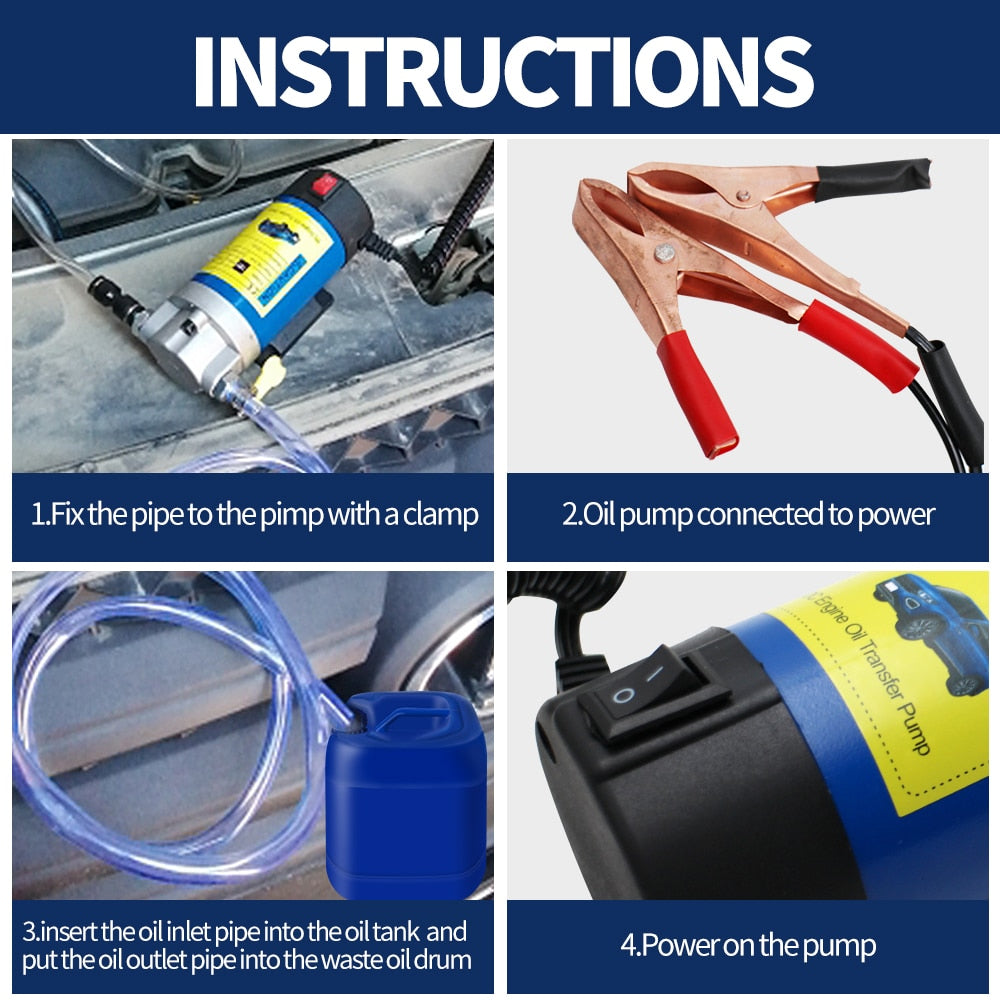 Vehicle Oil Diesel Extractor  Pump 12V 24V Motor 100W Boat Engine for Car High Quality Electric Transfer  Fuel Suction Tool