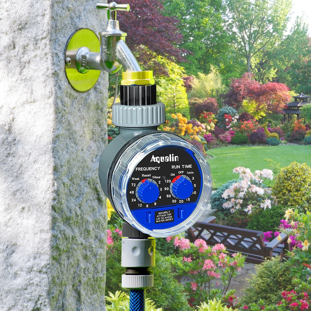 Válvula de bola inteligente Aqualin, 2 uds., temporizador de riego, jardín doméstico electrónico automático para riego utilizado en el jardín, patio #21025-2