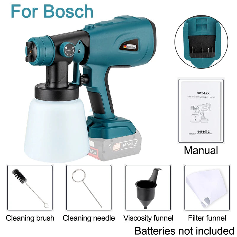 800ML Electric Spray Gun Cordless Paint Sprayer Furniture Steel Coatin AGsupplies