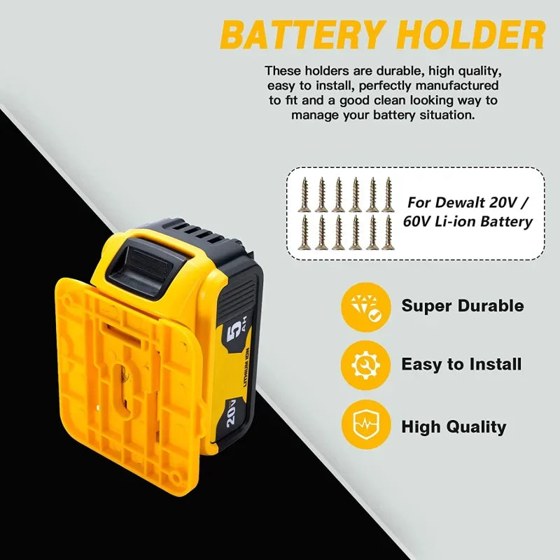 2/5/10PCS Battery Holder Storage Rack for Dewalt 18V 20V Li-ion Battery, Wall Mount Battery Dock for DCB203 DCB205