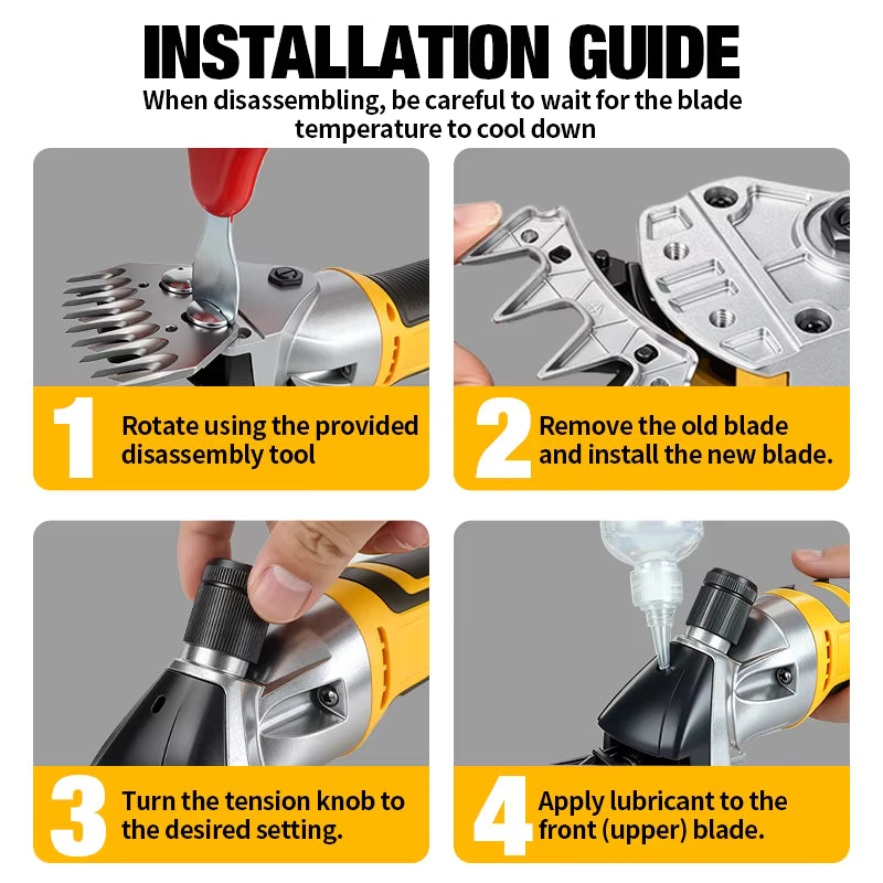 Tijeras de lana eléctricas de 6 velocidades para mascotas, inalámbricas, de primera calidad, perfectas para esquilar cabras, caballos y ovejas, compatibles con batería Dewalt