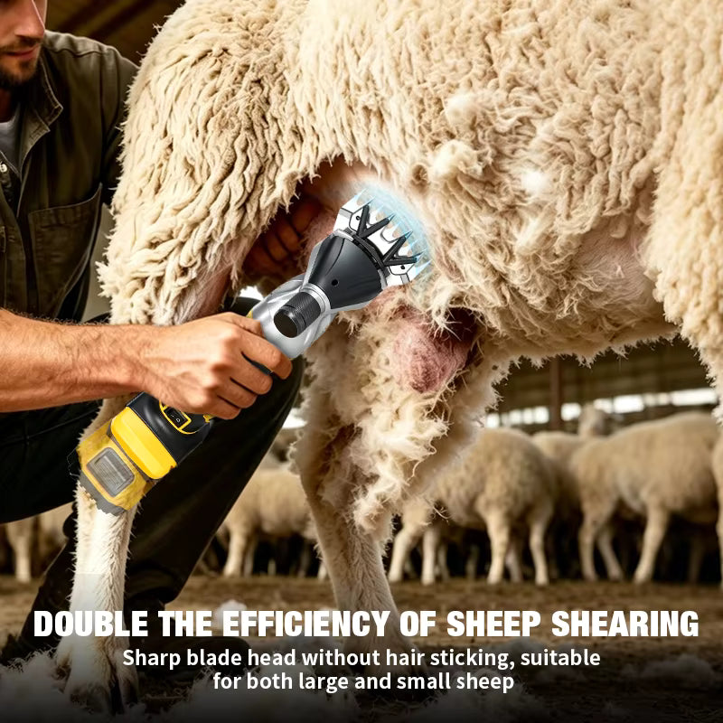 Tijeras de lana eléctricas de 6 velocidades para mascotas, inalámbricas, de primera calidad, perfectas para esquilar cabras, caballos y ovejas, compatibles con batería Dewalt