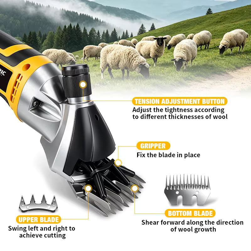 Tijeras de lana eléctricas de 6 velocidades para mascotas, inalámbricas, de primera calidad, perfectas para esquilar cabras, caballos y ovejas, compatibles con batería Dewalt