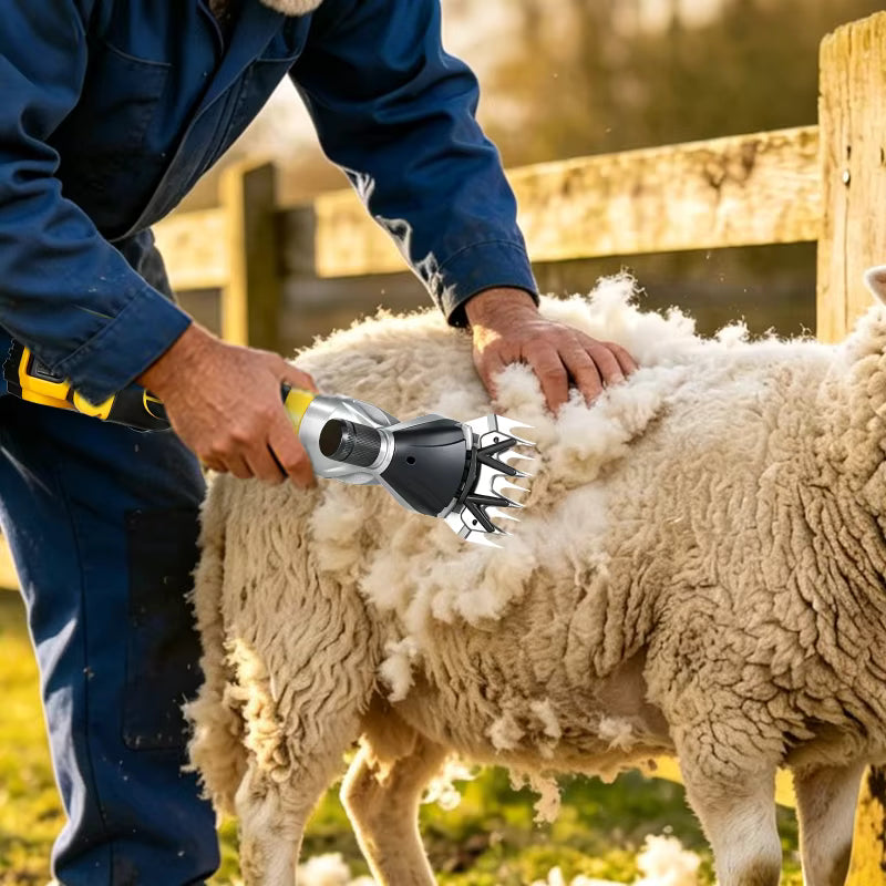 Tijeras de lana eléctricas de 6 velocidades para mascotas, inalámbricas, de primera calidad, perfectas para esquilar cabras, caballos y ovejas, compatibles con batería Dewalt
