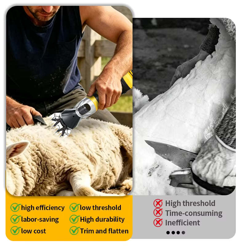 Tijeras de lana eléctricas de 6 velocidades para mascotas, inalámbricas, de primera calidad, perfectas para esquilar cabras, caballos y ovejas, compatibles con batería Dewalt
